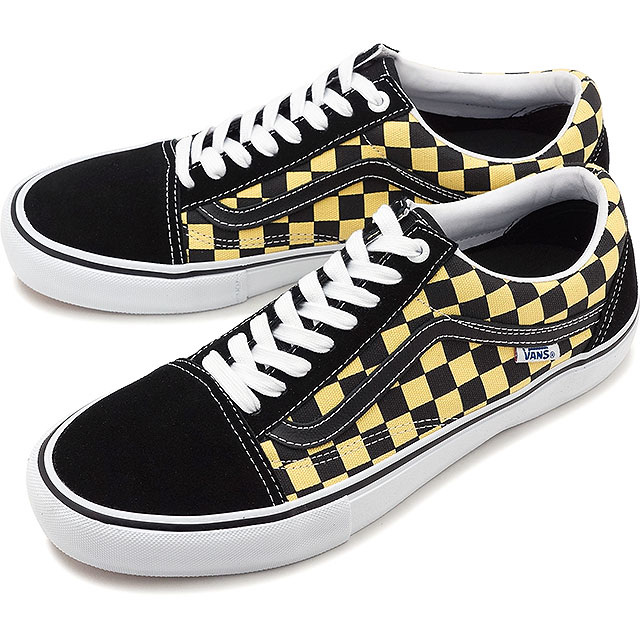 black and yellow checkered old skool vans