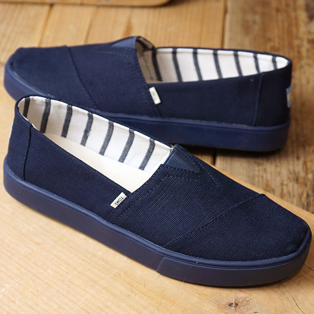 楽天市場 トムスtoms メンズ エスパドリーユ スリッポン カップソール Mns Alpargata Cupsole トムズシューズ 靴 Navy Navy Heritage Canvas Cupsole ネイビー系 Ss19 S E Shoetime