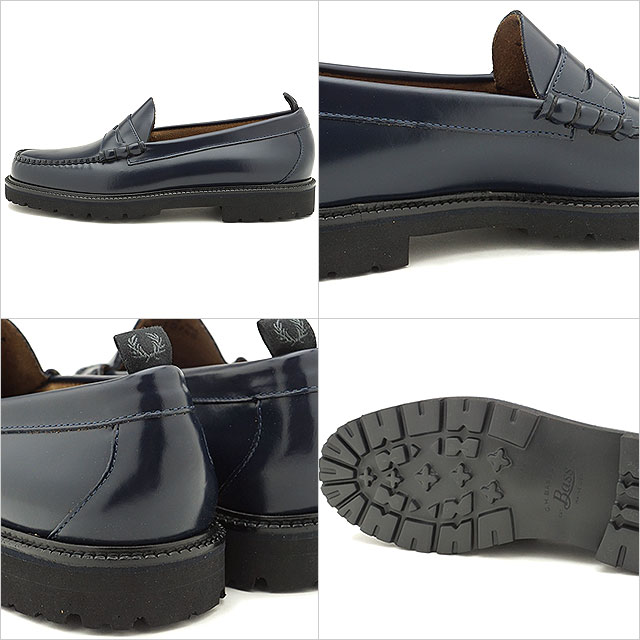 品質検査済 サイズ交換片道 コラボ フレッドペリー Fred Perry ローファー Ghバス ペニーローファー Fp G H Bass Penny Loafer Sb8070 608 Su メンズ レディース 革靴 Navy ネイビー系 21年新作 Bronze Qa