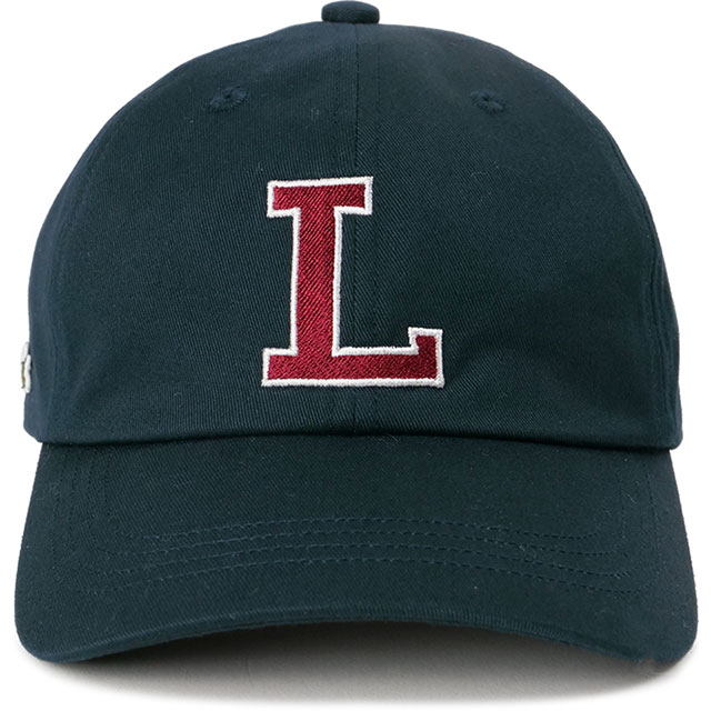 ラコステ LACOSTE コットンツイルLロゴキャップ [RK067J-99-013] L CAP メンズ・レディース 帽子 フリーサイズ 日本製 NAVY 正規取扱店