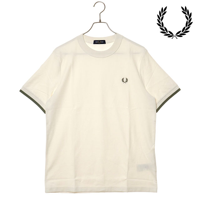 【30%OFF/SALE】【ラスト1着】フレッドペリー FRED PERRY ティップド カフ ピケシャツ [M4654-760 SS25Q2] TIPPED CUFF PIQUE SHIRT メンズ トップス 半袖Tシャツ LIGHT-ECRU 【メール便可】 正規取扱店【ts】【e】