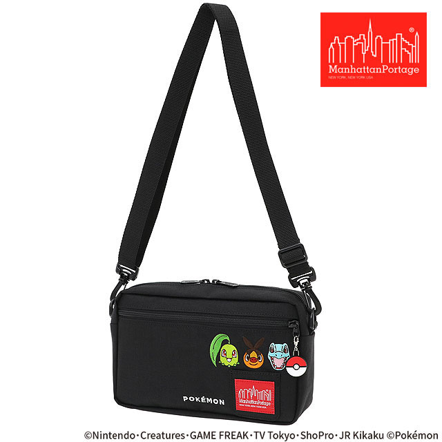 マンハッタンポーテージ ジョガーバッグ2 ポケモン 25 ZA ショルダーバッグ 小物入れ コンパクト ツーリング サブバッグ お出かけ チコリータ ポカブ ワニノコ 刺繍 モンスターボール チャーム Manhattan Portage MP1404L2PKMN25ZA 正規品 10103488_1.jpg