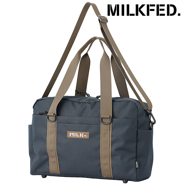 MILKFED. ミルクフェド BFFボストンバッグ [103261053003 SS26] BFF BOSTON BAG メンズ・レディース ユニセックス 鞄 ジムバッグ 旅行カバン ネイビー NAVY 正規取扱店｜Shoetime アウトフィットストア