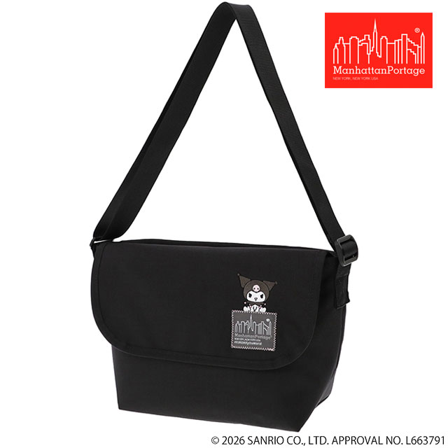 コラボ Manhattan Portage マンハッタンポーテージ カジュアルメッセンジャーバッグ クロミ [MP1605JRSBPDMGNT500KRM SS26] CASUAL MESSENGER SLIM BP W/DIVMGNT 500D CORDURA KUROMI 鞄 ショルダーバッグ サンリオ 黒 Black 正規取扱店｜Shoetime アウトフィットストア