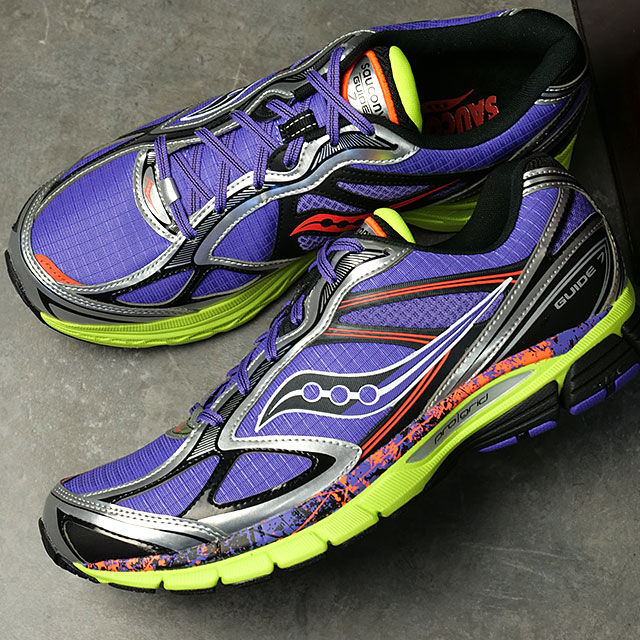 【30%OFF/SALE】Saucony サッカニー スニーカー メンズ プログリッドガイド7 [S70995-2 SS26] Progrid Guide 7 靴 ローカットシューズ ウォーキング ジョギング ジム パープル系 PURPLE/CITRON 正規取扱店【ts】【e】｜Shoetime アウトフィットストア