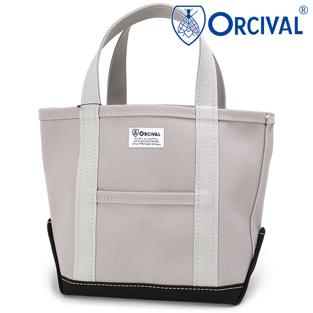 オーシバル ORCIVAL トートバッグ スモール [OR-H0285-KWC SS26] TOTE BAG SMALL メンズ・レディース ユニセックス 鞄 日本製 キャンバストート 小サイズ 帆布 グレー ICE-GREY/DK.KHAKI 正規取扱店