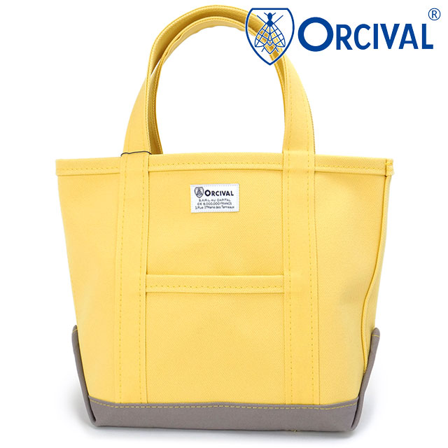 オーシバル ORCIVAL トートバッグ スモール [OR-H0285-KWC SS26] TOTE BAG SMALL メンズ・レディース ユニセックス 鞄 日本製 キャンバストート 小サイズ 帆布 イエロー YELLOW/LT.GREY 正規取扱店