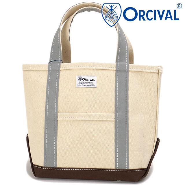 オーシバル ORCIVAL トートバッグ スモール [OR-H0285-KWC SS26] TOTE BAG SMALL メンズ・レディース ユニセックス 鞄 日本製 キャンバストート 小サイズ 帆布 ホワイト系 ECRU/GREYISH-GREEN/SMOKY-BROWN 正規取扱店