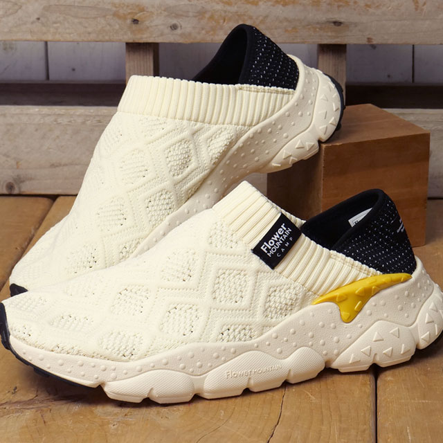 返品交換送料無料 フラワーマウンテン Flower MOUNTAIN スニーカー キャンプ ニット [FM67118 SS26] CAMP KNIT メンズ・レディース ユニセックス 靴 コンフォートシューズ スリッポン 白系 Ivory 正規取扱店｜Shoetime アウトフィットストア