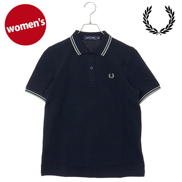 【20%OFF/SALE】FRED PERRY フレッドペリー ポロシャツ レディース ツインティップド フレッドペリーシャツ [G3600-T73 SS26] TWIN TIPPED FRED PERRY SHIRT トップス 半袖 コットンピケ ネイビー NAVY/SEAGRASS 正規取扱店【ts】【e】｜Shoetime アウトフィットストア