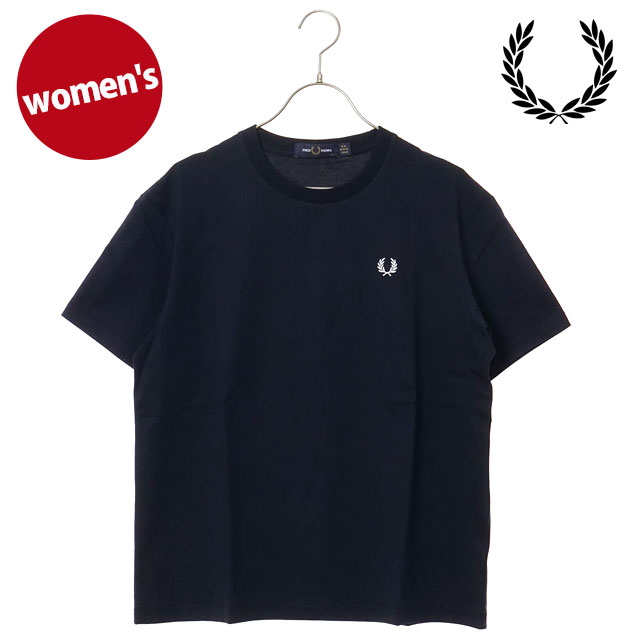フレッドペリー FRED PERRY レディース クルーネックTシャツ [G1142-311 SS26] CREW NECK T-SHIRT トップス 半袖 ネイビー NAVY 【メール便可】 正規取扱店