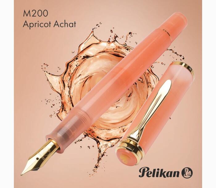 SALE！PELIKAN/伽藍鳥 人並み外れた生み出すこと品 M200 アプリコットアゲート 筆+インキ仕掛ける 8279**