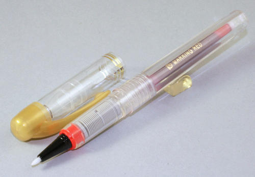 楽天市場】採点ペン ソフトペン スケルトン 透明 軸 赤 プラチナ万年筆