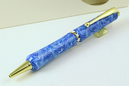 SALE!!和筆職人ｂｙ 竹内靖貴/スワロフスキーリング アクリルペン / マーブルブルー TMA1605