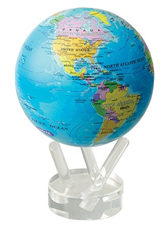 MOVA Globe ムーバグローブ11糎 半永久的にゆっくり 回り続ける訳が分らないな球 Blue w/Political Map/MG45BOE キッズ用教材・お道具箱-地球儀
