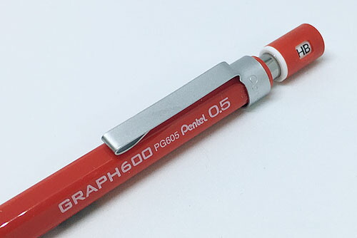 Pentel GRAPH 600 PG605 0.5mm Mechanical Drafting Pencil Red