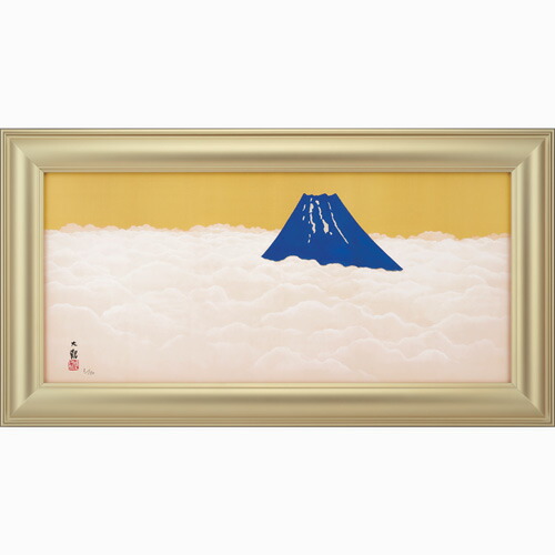 楽天市場】志摩欣哉 遠望朱不二と六地蔵 赤富士 絵画 富士山