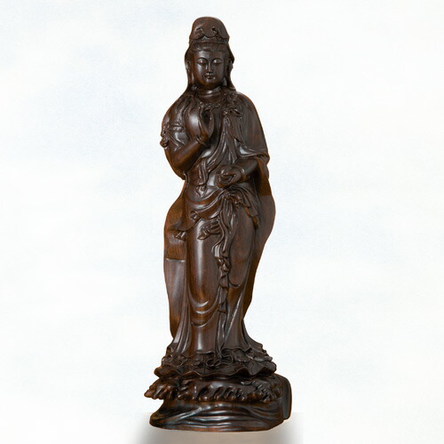 楽天市場】仏像『 慈母 観音 』 木 彫刻 総手彫り 樟 くすのき 高さ