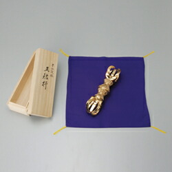 弘法大師 空海『 佐波理 五鈷杵 』 五寸 仏具 法具 金細工職人高家 五代目 彫金師 井上広司 除難 昇運 通信販売 売りわたす 差し上げ物