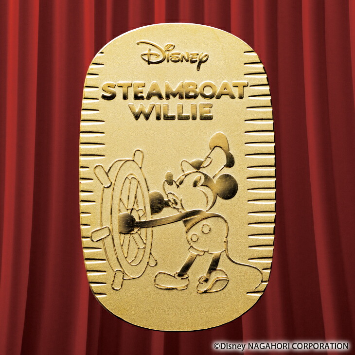 Disney監修 正規品『蒸気船ウィリー』純金小判20g  保証書付き  専用ボックス入り 通販 販売 プレゼント ギフト お祝い　STEAMBOAT WILLIE クリスマス