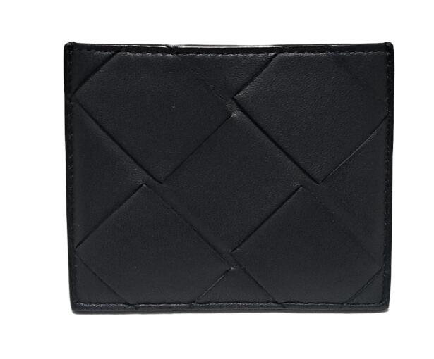 ボッテガヴェネタ カードケース マキシ イントレチャート ブラック 黒 レザー スリム BOTTEGA VENETA メンズ レディース 【中古】