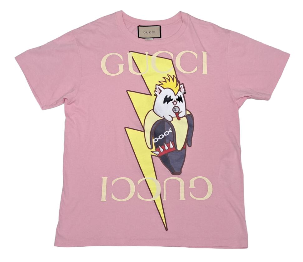楽天市場】グッチ Tシャツ ばなにゃ ピンク XSサイズ オーバー