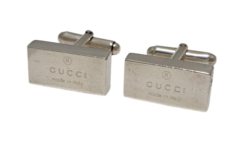 GUCCI CUFFSLINKS　 グッチカフス　グッチカフリンクス GUCCI - 【中古】 グッチ カフス シルバー925 約12.0g シルバー