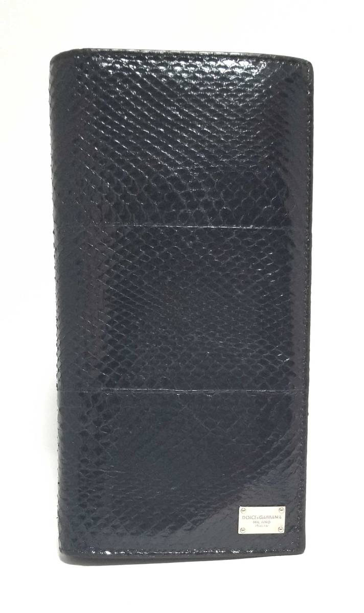ドルチェ＆ガッバーナ 長財布 パイソン 財布 ブラック メンズ 黒 ドルガバ ＤＧ Ｄ＆Ｇ ＤＯＬＣＥ＆ＧＡＢＢＡＮＡ パイソンレザー レザー　【中古】