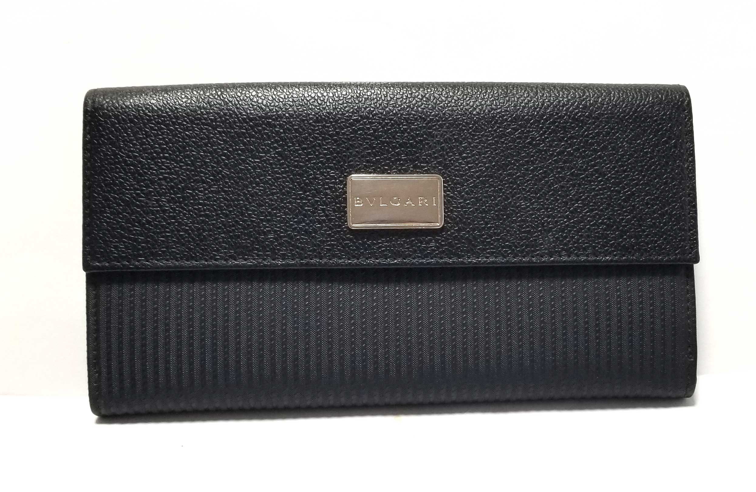 BVLGARI ブラック 長財布 ストライプデザイン　ミレリゲ　ブルガリ 楽天市場】ブルガリ 長財布 BVLGARI 二つ折り ミレリゲ