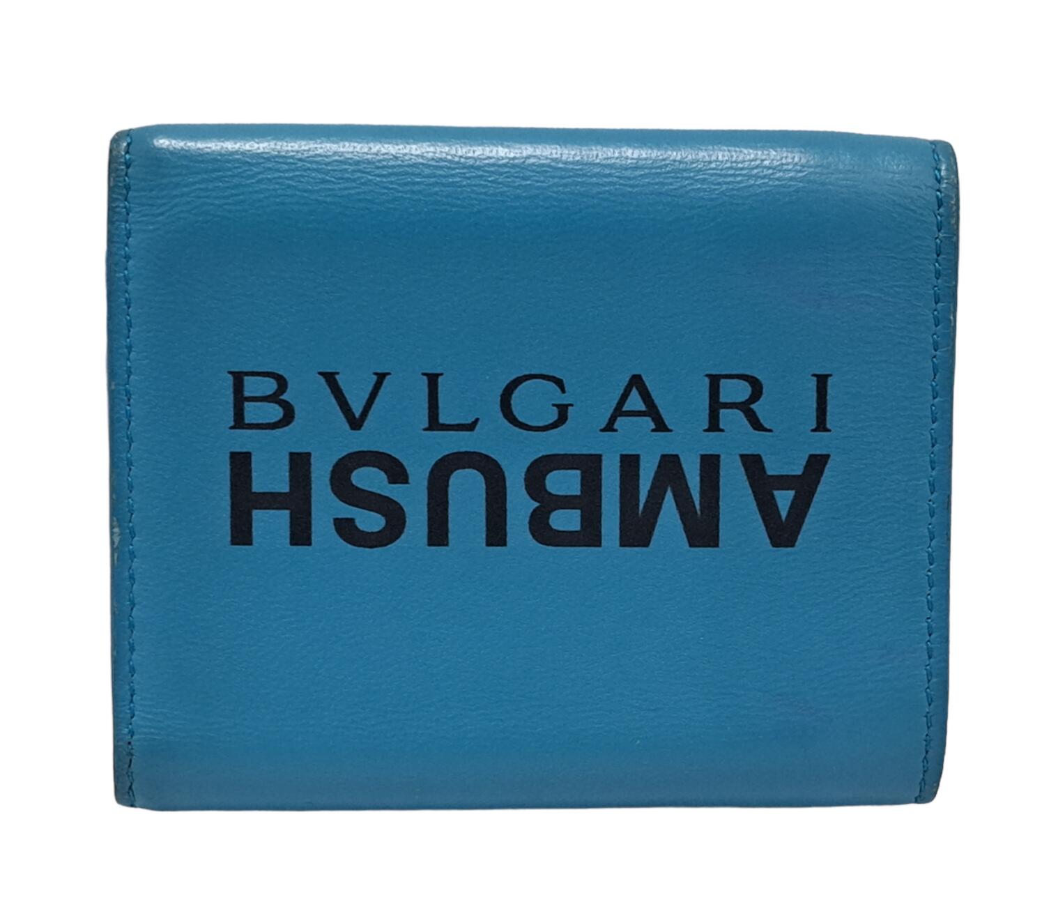 ブルガリ 財布 AMBUSH コラボ セルペンティ 三つ折り ブルー レザー メンズ レディース コンパクト BVLGARI 290361 【中古】 0223e2589.jpg