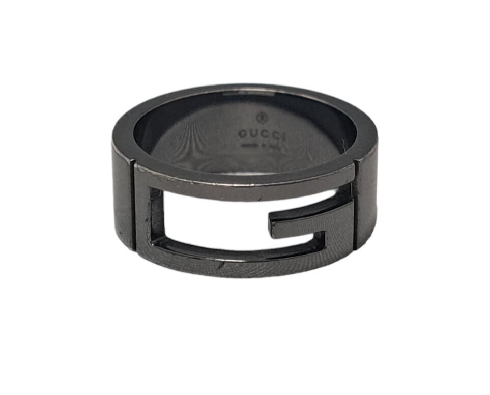 楽天市場】グッチ GUCCI ブラックコーティング Gリング リング