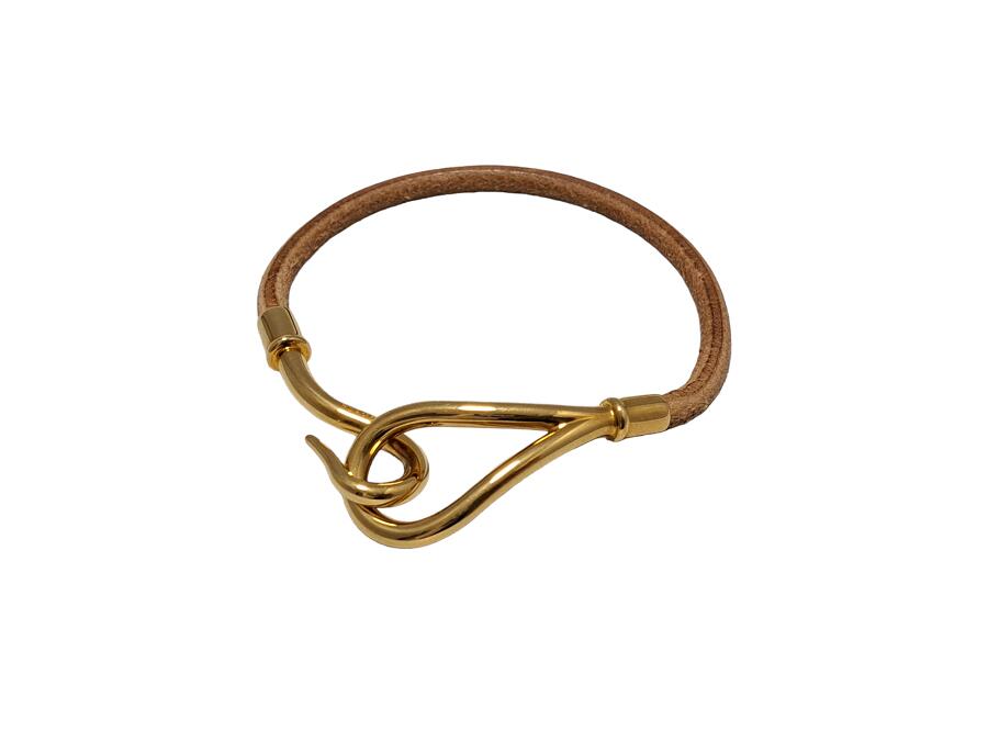 抹*)様 HERMES ジャンボ　レザー バングル ゴールド HERMES エルメス レザーブレスレット ジャンボ JUMBO フック