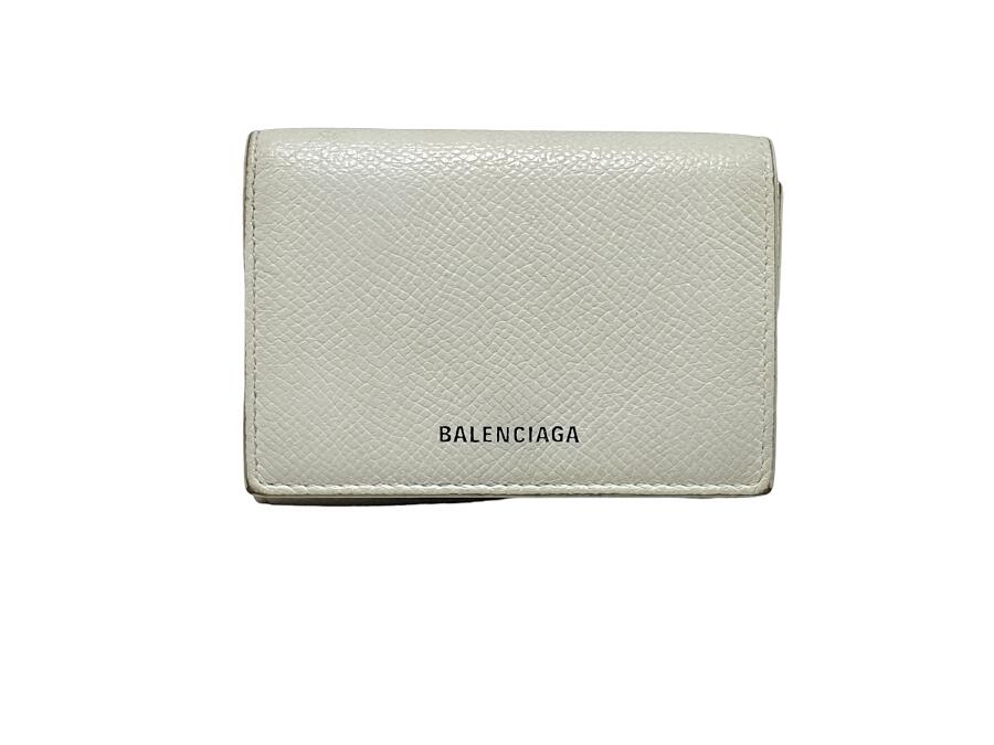 バレンシアガ 三つ折り ミニ 財布 コンパクト ヴィレ VILLE ロゴ レザー BALENCIAGA 558208 メンズ レディース 【中古】 10,582円