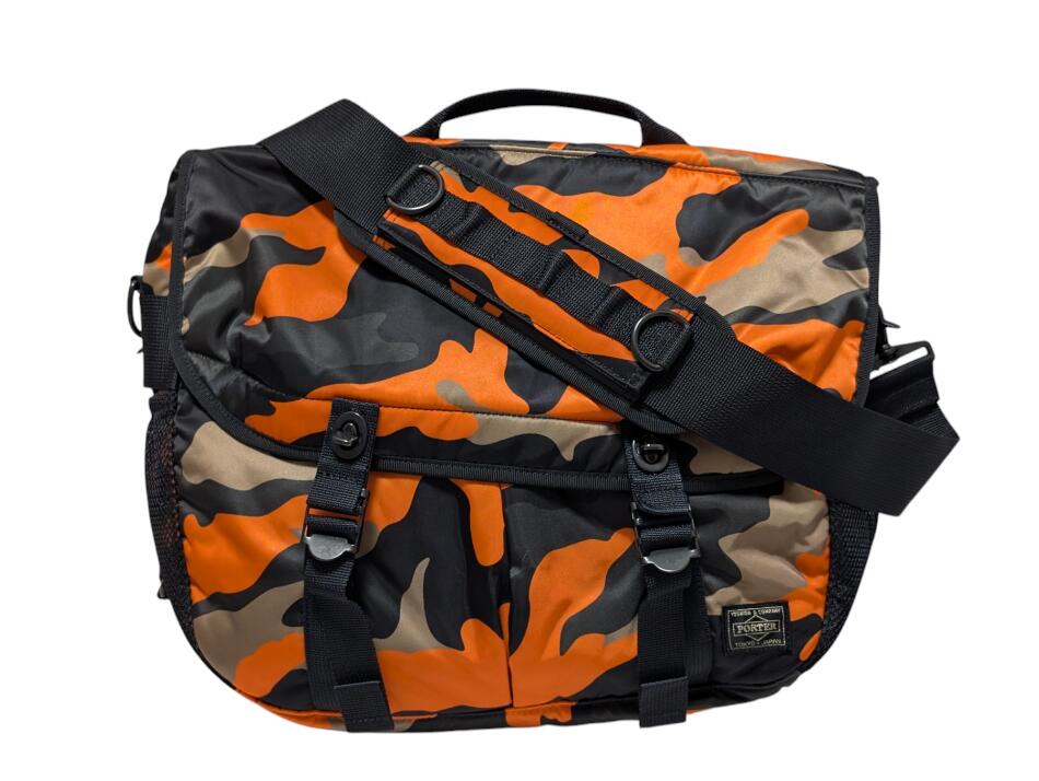 新品同様 ポーター PS CAMO SHOULDER BAG ピーエス カモ ショルダーバッグ メッセンジャーバッグ 384-05756 ウッドランドオレンジ PORTER メンズ レディース 【中古】