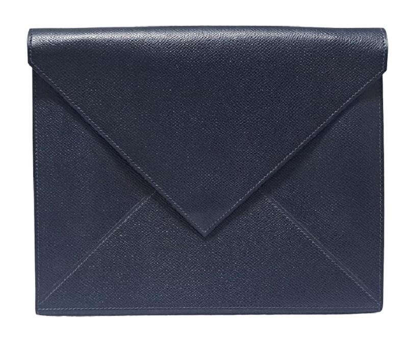 鑑定済・極美品★エルメス　ネオバン　MM ポーチ　クラッチバッグ　ネイビー 鑑定済・極美品☆エルメス ネオバン MM ポーチ クラッチバッグ
