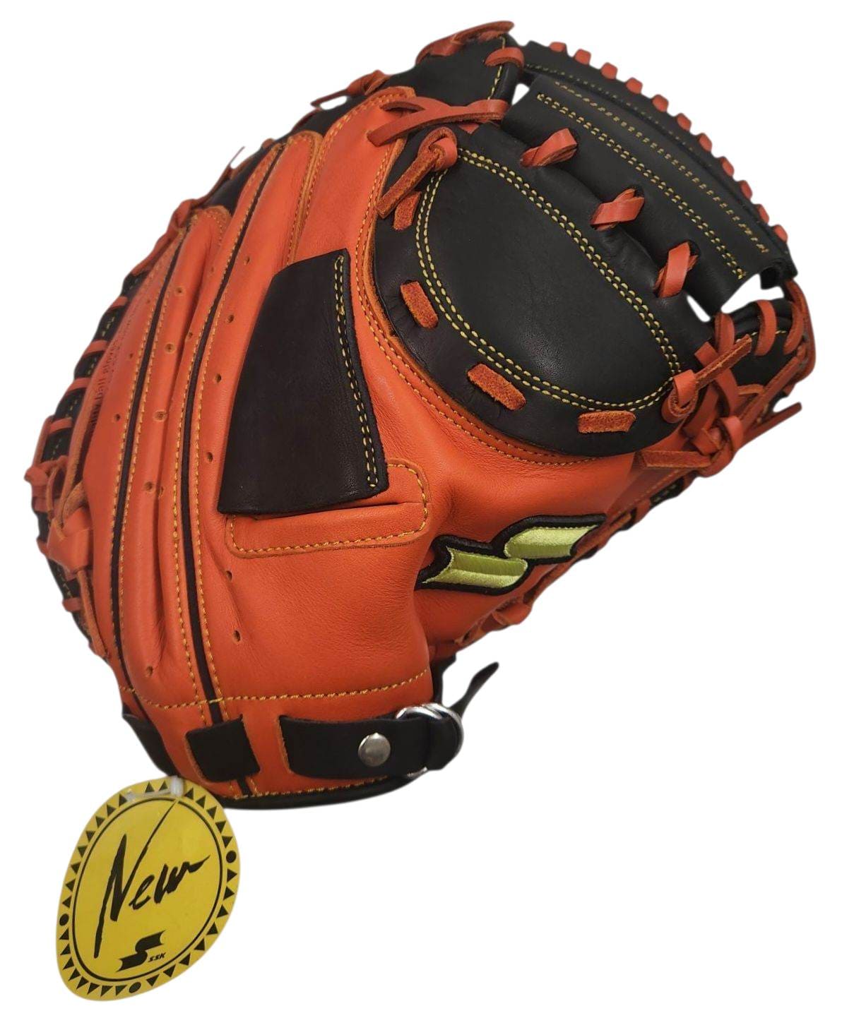未使用 SSK SPM-600　エスエスケー 高橋モデル スーパープロ Lサイズ グローブ　キャッチャーミット　chachter mitt ブラック オレンジ 軟式 軟式野球 レザー 右利き用　28ｃｍ　右投げ用 捕手用　【中古】 12,210円