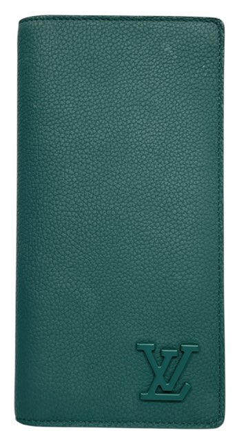 ルイヴィトン ポルトフォイユ ブラザ NM 長財布 LVアエログラム 二つ折り財布 M82279 ICチップ レザー グリーン 緑 メンズ レディース 小銭入れ付き LOUIS VUITTON 【中古】