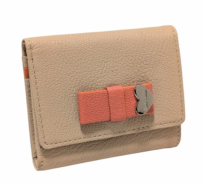 未使用 ポールスミス 財布 三つ折り　コンパクト　ハート　リボン　ゴートスキン　ベージュ レディース メンズ レザー Paul Smith　PWU902 【中古】｜ブランドショップ 将軍