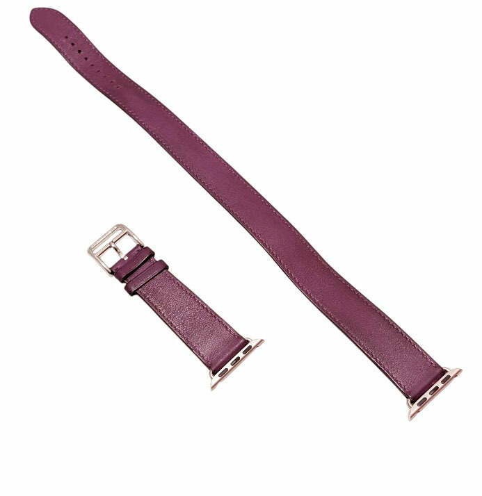 エルメス 時計用 ベルト 純正ベルト アップルウォッチ用 38mm レザー パープル ドゥブルトゥール 替えベルト ヴォースイフト レディース 紫 腕時計ベルト HERMES 【中古】|ブランドショップ 将軍