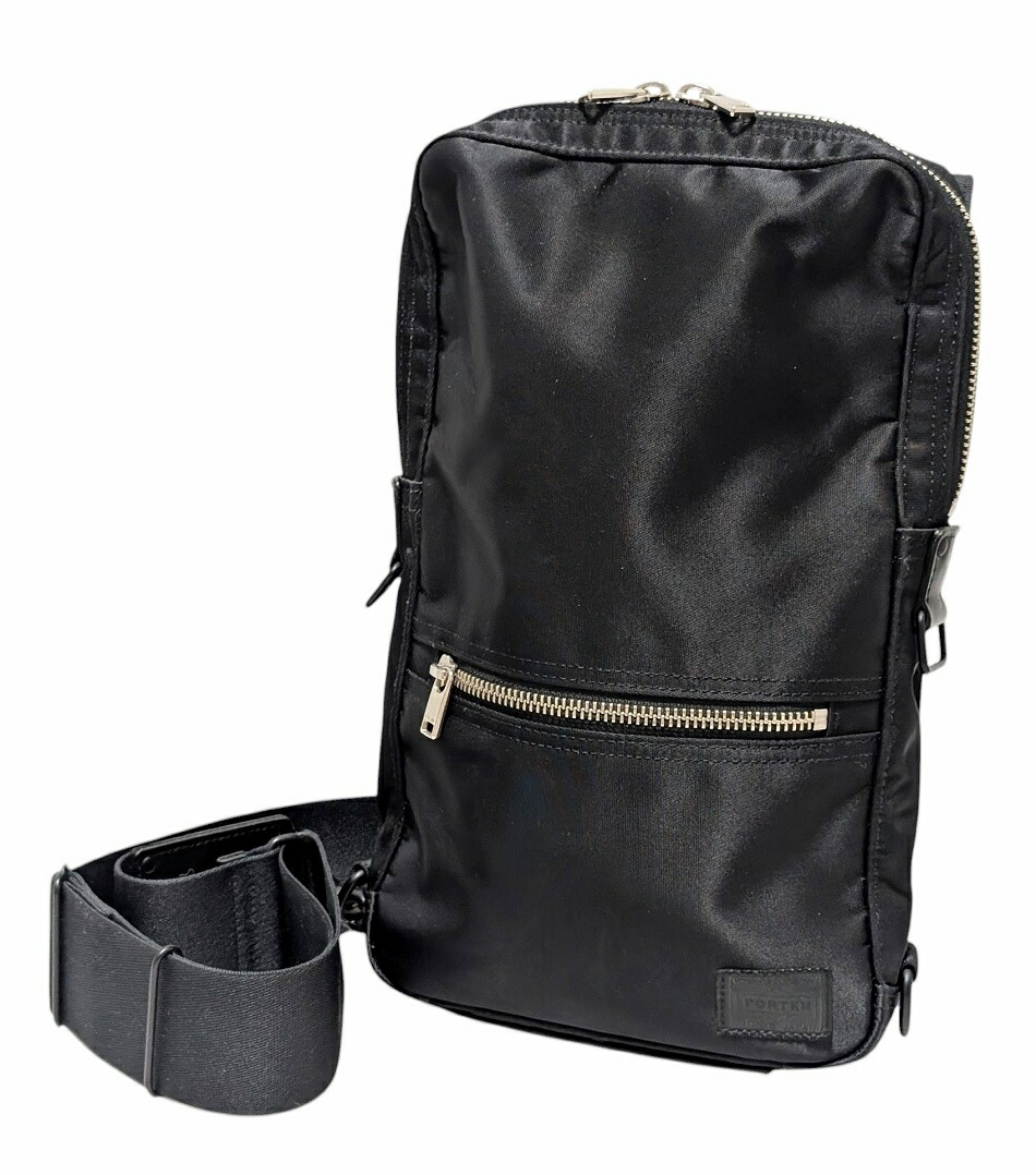 ボーイ 上半身御徒面子 ボーイ昇降機 スリングショルダーバッグ 822-06134 黒いこと 黒 PORTER  LIFT SLING SHOULDER BAG 昇降機 超密集してナイロンツイル PVC処理 吉田鞄  【中古】