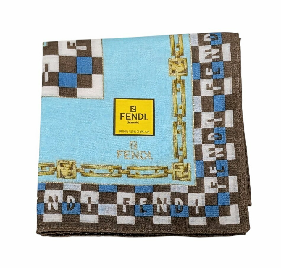 楽天市場】未使用 フェンディ ハンカチ アクセサリー柄 スカーフ ロゴ