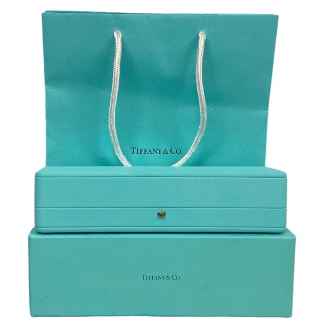 ティファニー ケース 化粧箱　ブレスレットケース　紙袋　ショッパー袋　ネックレスケース ペンダントケース 空箱 BOX ジュエリーケース TIFFANY ティファニーブルー ブルー ブレスレット用　ネックレス用 内箱　化粧箱　外箱　【中古】
