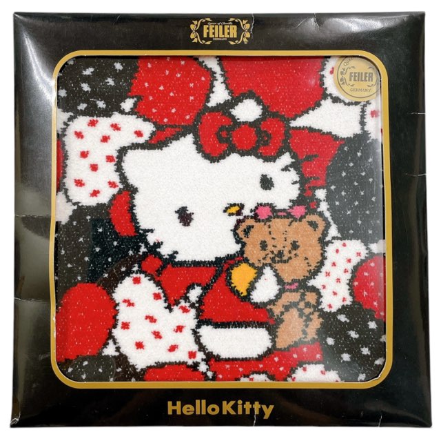 未使用 箱入り　フェイラー　ミニタオル　シュニール織 ハンカチタオル キティ ハローキティ HelloKitty レッド 赤 ＦＥＩＬＥＲ　タオル 【中古】