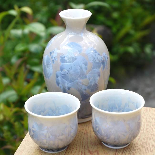最大5000円OFFクーポン 京焼 清水焼 陶あん窯 お預け酒器 花結晶(白地青赤) KTA854