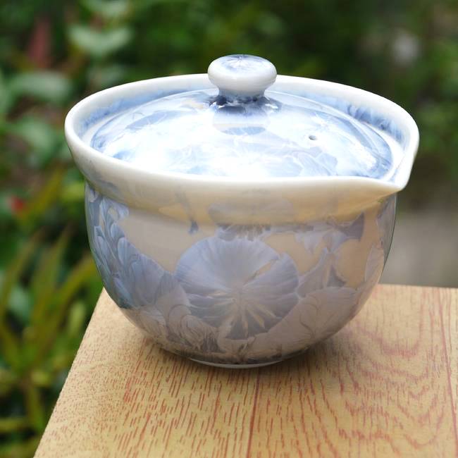 京焼   清水焼 花たま物宝瓶急須 銀藤陶あん
