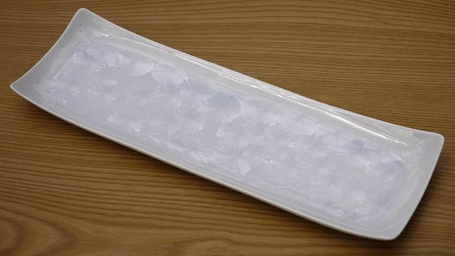京焼 清水焼 花結晶長皿　白単品