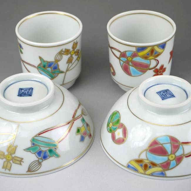 楽天市場】京焼 清水焼 むらさき野夫婦湯呑と夫婦茶碗セット 昇峰 : 京