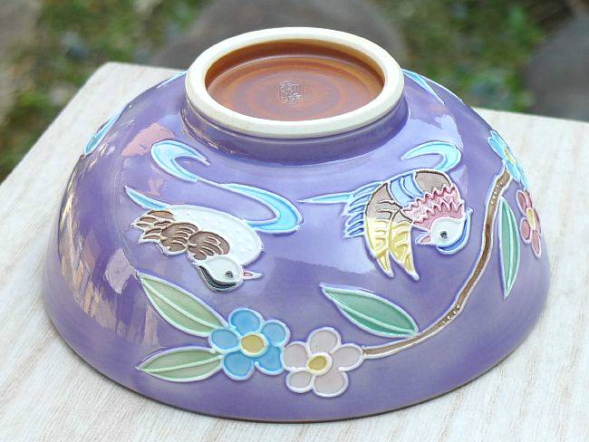 京焼 清水焼 交趾おしどりご飯茶碗 昇峰 大 玄関先迄納品