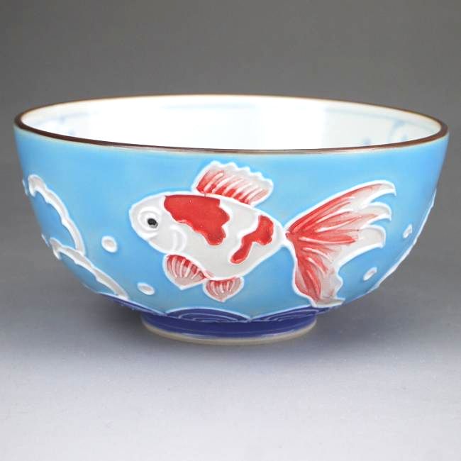 京焼 清水焼 交趾金魚ご飯茶碗 昇峰 大 モデル着用＆注目アイテム