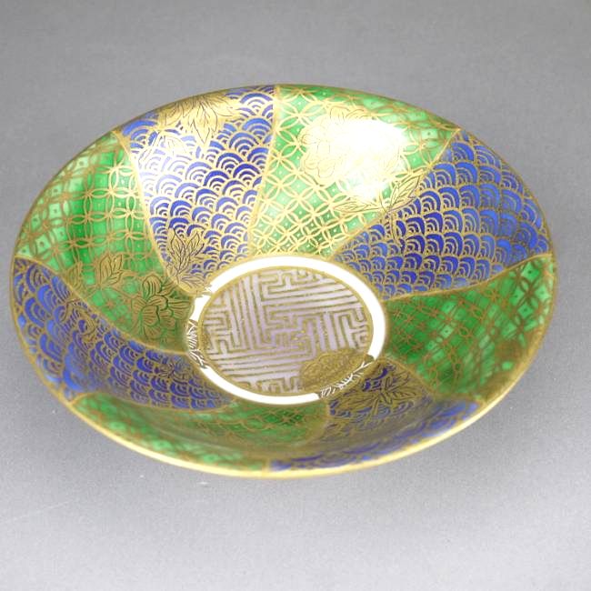 京焼 清水焼 唐草小紋酒盃　善昇